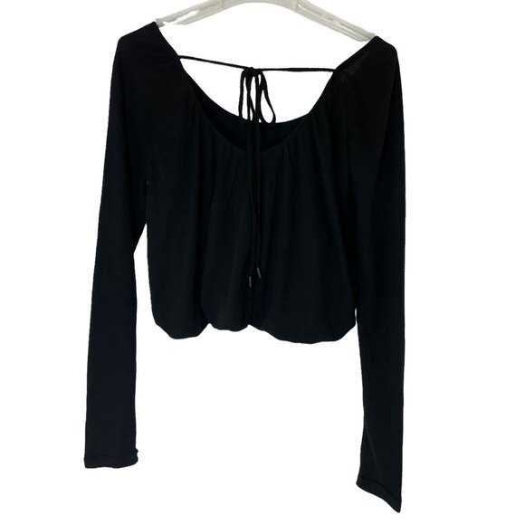 We the Free Bondi Blouson Thermal Black Top - Picture 8 of 8